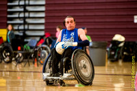 Sharp Edge (Red) vs Northridge Knights (Blue) at 2013 USQRA Pacific Sectionals Wheelchair Rugby Tournament in Tacoma WA on March 24.